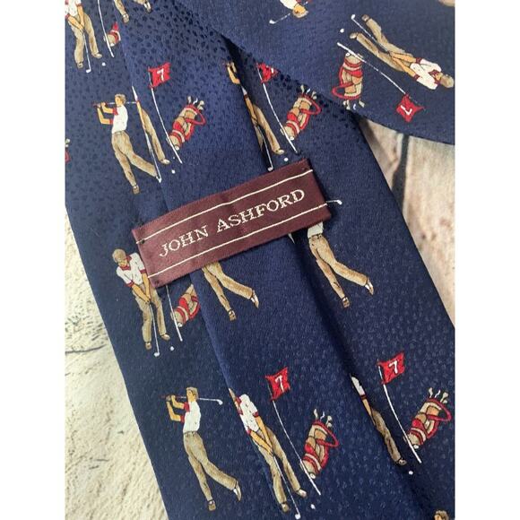 JOHN ASHFORD Men’s Golf Necktie - Picture 4 of 4